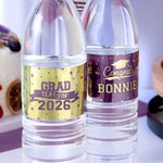 Personalized Grad Class of 2026 Set of 20 Waterproof Graduation Water Bottle Labels Stickers with Name and Year Graduation Party Gift for Graduates
