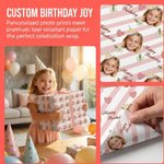 Henkilökohtainen syntymä kukka seppele syntymäpäivä hattu raidallinen käärepaperi kasvot valokuva syntymäpäivä suosikki perheen ystävät