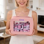 Sac portable en cuir PU pour tuiles de mahjong avec monogramme coloré Accessoire de mahjong Cadeau de pendaison de crémaillère de la fête des mères pour les amateurs de mahjong Joueurs