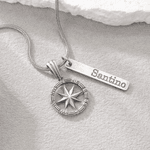 Personalizzato inciso nome bussola collana gioielli Dainty Compleanno anniversario laurea regalo per le donne uomini viaggiatori