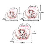 Personalized Wreath Mom Baby Elephant Heart-Shaped Acrylic Plaque with Names and Year Home Decor Mother's Day Gift for Mom Grandma