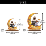 Ornement en bois avec nom Personnalisé Personnage Cartoon Moon Star Cloud Décoration de bureau Anniversaire Fête des Mères Cadeau pour Maman Enfant