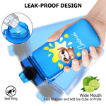 Bouteille d'eau personnalisée au nom de l'enfant avec paille en silicone Utilisation quotidienne Retour à l'école Cadeau d'anniversaire pour garçon fille