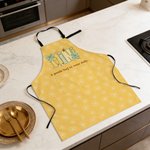 Grembiule da cucina per adulti con testo e tasche, personalizzato con cuore multicolore, regalo quotidiano per la mamma e la nonna.