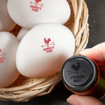 Personalised Chicken Design Name Safe Egg Stamp with Food Grade Ink and Box Birthday Gift for Family Farmer Breeder