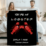 Personlig You are My Lobster My Throw Blanket med navn og dato Hjemmeinnredning Daglig bruk Bursdagsgave til par