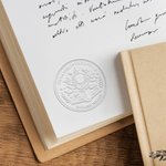 Tampon d'enveloppe personnalisé avec nom et texte - Ex-Libris de style de livre à fleurs - Cadeau anniversaire pour les passionnés de lecture