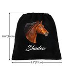 Personalized Horse Photo Fleece Stirrup Cover Bag with Name Equestrian Protective Gear Set of 2 Birthday Gift for Horse Lovers Riders