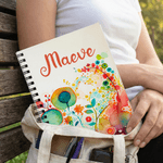 Personalised Watercolour Flower A5 Notebook with Name Daily Use Diary Birthday Gift for Women Friends