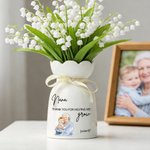 Personalised Watercolour Family Photo Ceramic Vase with Name and Nickname Home Decor Mother's Day Birthday Gift for Mom Grandma