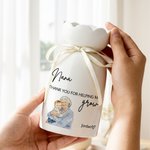 Personalised Watercolour Family Photo Ceramic Vase with Name and Nickname Home Decor Mother's Day Birthday Gift for Mom Grandma