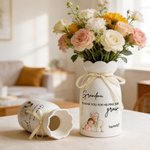 Personalised Watercolour Family Photo Ceramic Vase with Name and Nickname Home Decor Mother's Day Birthday Gift for Mom Grandma