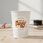 Merci pour Poppin By Autocollants imperméables avec nom Étiquette de faveur Cérémonie de remise des diplômes Décoration de fête pour les diplômés