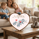 Personlig Never Forget How Much We Love You Elephant Heart Wooden Decoration med navn Morsdag Bursdagsgave til mamma bestemor