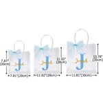 Personalized Bridesmaid Initial Clear Gift Bag with Name and Bow Ribbon Wedding Party Favors Gift for Bridesmaid