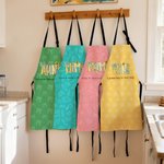 Grembiule da cucina per adulti con testo e tasche, personalizzato con cuore multicolore, regalo quotidiano per la mamma e la nonna.