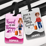 Personalised 3D Cartoon Travel Character Luggage Tag with Name Travel Accessories Birthday Gift for Family Friends Travel Lovers