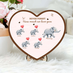Personlig Never Forget How Much We Love You Elephant Heart Wooden Decoration med navn Morsdag Bursdagsgave til mamma bestemor