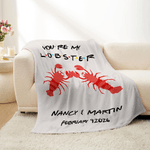 Personlig You are My Lobster My Throw Blanket med navn og dato Hjemmeinnredning Daglig bruk Bursdagsgave til par