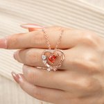 Personalised Mom Heart Birthstone Necklace Dainty Jewellery Anniversary Mother's Day Gift for Mom Grandma