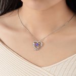 Personalised Mom Heart Birthstone Necklace Dainty Jewellery Anniversary Mother's Day Gift for Mom Grandma