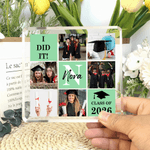 Personalized Multi-Color 6 Photos Square Acrylic Plaque with Name and Initial Desktop Decor Graduation Gift for Graduate Friend