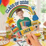 Gepersonaliseerde afstudeerwaaier met naam van de klas van 2026 Afstudeerfeest Cadeau voor afgestudeerden