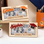 Personalized Congratulations Class of Graduation Wooden Money Holder with Name and Year Graduation Party Gift for Graduates