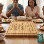 Personalised Bible Verses Cross FSC Charcuterie Bamboo Cutting Board with Name Housewarming Wedding Gift for Family Friends Christian