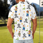 Personalised Golf Theme Face Photo Breathable Polo Shirt with Nickname Golf Club Birthday Gift for Golf Players Fathers
