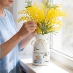 Personalised Watercolour Family Photo Ceramic Vase with Name and Nickname Home Decor Mother's Day Birthday Gift for Mom Grandma