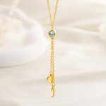 Personligt födelsesten-halsband med hjärthänge Delikat smycke med initialer Dagligt bruk Födelsedagspresent till mamma Flickvän