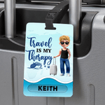 Personalised 3D Cartoon Travel Character Luggage Tag with Name Travel Accessories Birthday Gift for Family Friends Travel Lovers