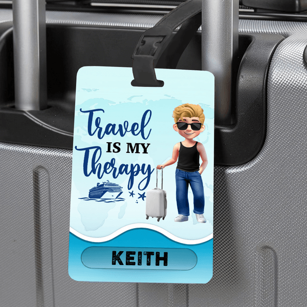 Personalized 3D Cartoon Travel Character Luggage Tag with Name Travel Accessories Birthday Gift for Family Friends Travel Lovers