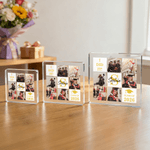 Personalized Multi-Color 6 Photos Square Acrylic Plaque with Name and Initial Desktop Decor Graduation Gift for Graduate Friend