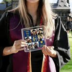 Personalized Multi-Color 6 Photos Square Acrylic Plaque with Name and Initial Desktop Decor Graduation Gift for Graduate Friend