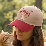 Personalised Pet Photo 100% Cotton Baseball Cap with Name and Year Pet Keepsake Birthday Gift for Pet Owners Lovers