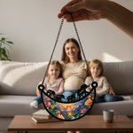 Personalisieren Sie Elefant Mama und Kinder mondförmig Acryl Suncatcher mit Namen Fenster hängen Home Decor Muttertag Geschenk für Mama Oma