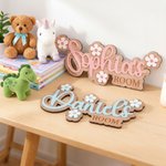 Personalised Daisy Flower Wooden Door Sign with Name Nursery Decor Baby Shower Housewarming Birthday Gift for New Parents Kids