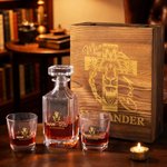Gepersonaliseerd Leeuwenkruis Man van God Vierkante Whiskey karaf met naam Verjaardag Verjaardagscadeau voor whiskey liefhebber