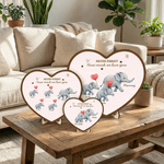 Personlig Never Forget How Much We Love You Elephant Heart Wooden Decoration med navn Morsdag Bursdagsgave til mamma bestemor