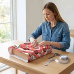 Personalised Cartoon Full Body Photo Heart Balloon Birthday Hat Wrapping Paper with Name Funny Birthday Favor for Family Friends