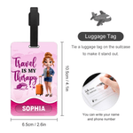 Personalised 3D Cartoon Travel Character Luggage Tag with Name Travel Accessories Birthday Gift for Family Friends Travel Lovers