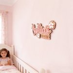 Personalised Daisy Flower Wooden Door Sign with Name Nursery Decor Baby Shower Housewarming Birthday Gift for New Parents Kids