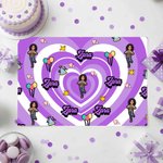 Personalised Cartoon Full Body Photo Heart Balloon Birthday Hat Wrapping Paper with Name Funny Birthday Favor for Family Friends