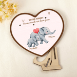 Personlig Never Forget How Much We Love You Elephant Heart Wooden Decoration med navn Morsdag Bursdagsgave til mamma bestemor