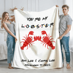 Personlig You are My Lobster My Throw Blanket med navn og dato Hjemmeinnredning Daglig bruk Bursdagsgave til par