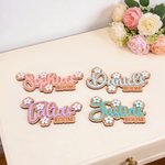 Personalised Daisy Flower Wooden Door Sign with Name Nursery Decor Baby Shower Housewarming Birthday Gift for New Parents Kids