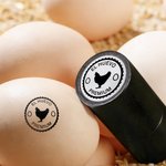 Sello de huevos personalizado de tinta apta para alimentos con silueta de gallina nombre texto y año regalo de cumpleaños para familia o criadores
