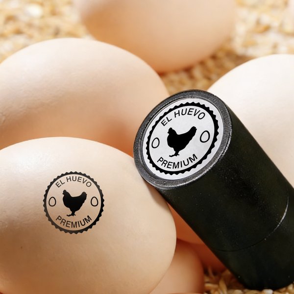 Sello de huevos personalizado de tinta apta para alimentos con silueta de gallina nombre texto y año regalo de cumpleaños para familia o criadores